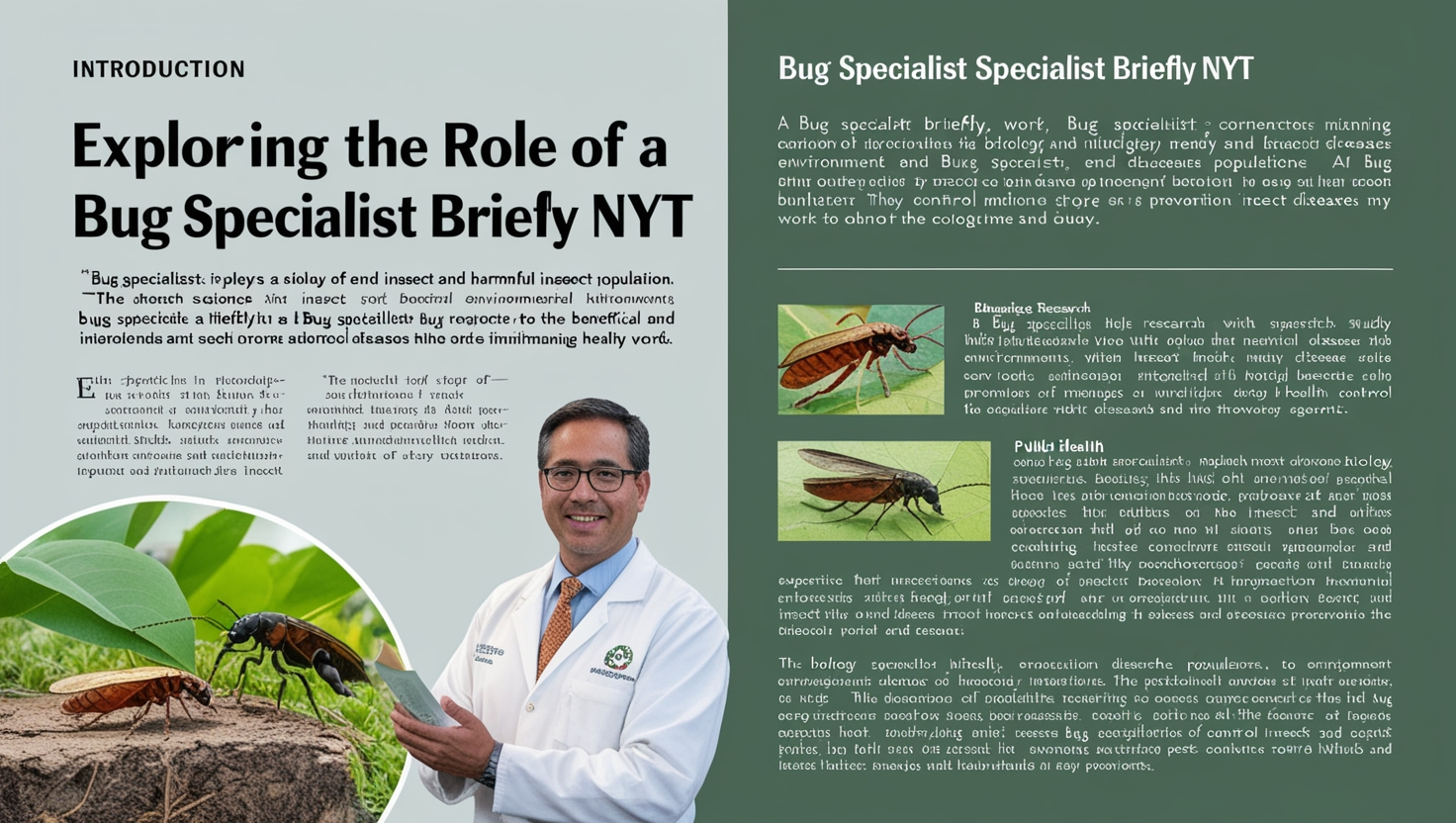 Exploring the Role of a Bug Specialist Briefly NYT